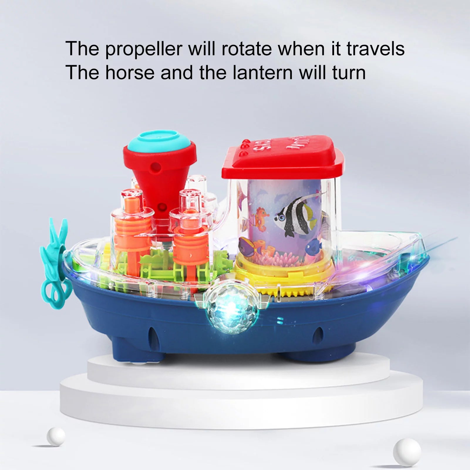 Gear Land Ship, Musical Toy Boat with Colorful Light, Transparent Rotatable Concept Boat, Underwater World Cruise Ship Toy For Kid, Battery Operated Toy Boat with Rotating Fishing Lamp Toy, Children's Toy Boat Gear Land Ship, Musical Toy Boat with Colorful Light, Transparent Rotatable Concept Boat, Underwater World Cruise Ship Toy For Kid, Battery Operated Toy Boat with Rotating Fishing Lamp Toy, Children's Toy Boat